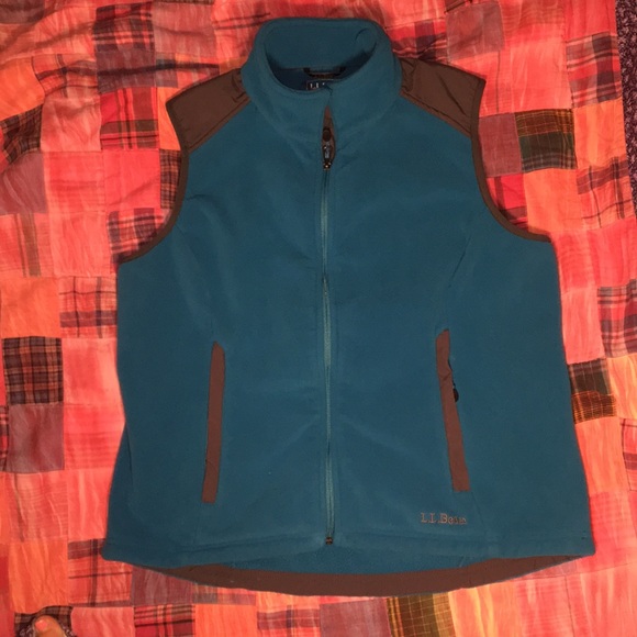 L.L. Bean Jackets & Blazers - L.L. Bean Teal with Grey Detailing Fleece Vest